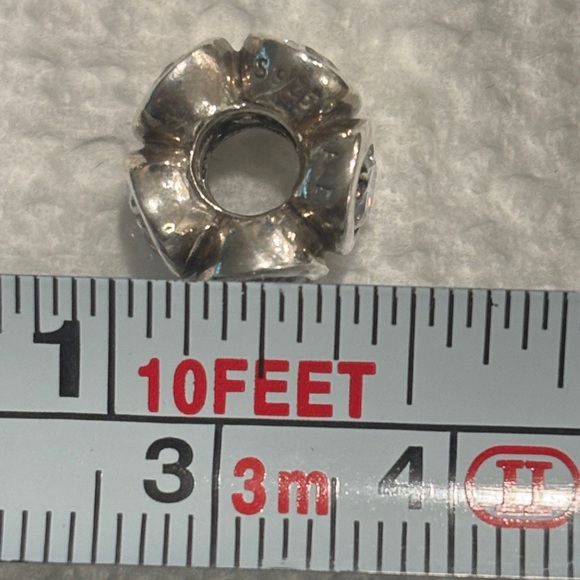 Pandora 925 Silver Charm With Clear Crystal Accents - Picture 2 of 5